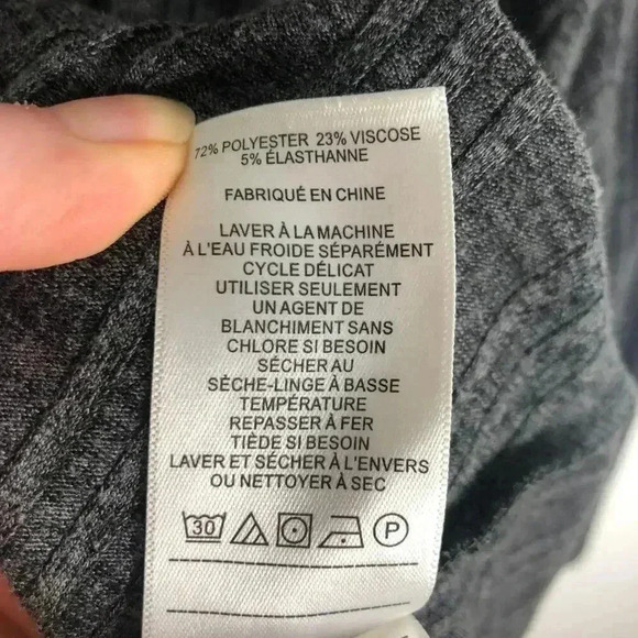 Laundry by Shelli Segal Grey Heathered Ribbed Keyhole Dress Women's Size 14 - Picture 10 of 11